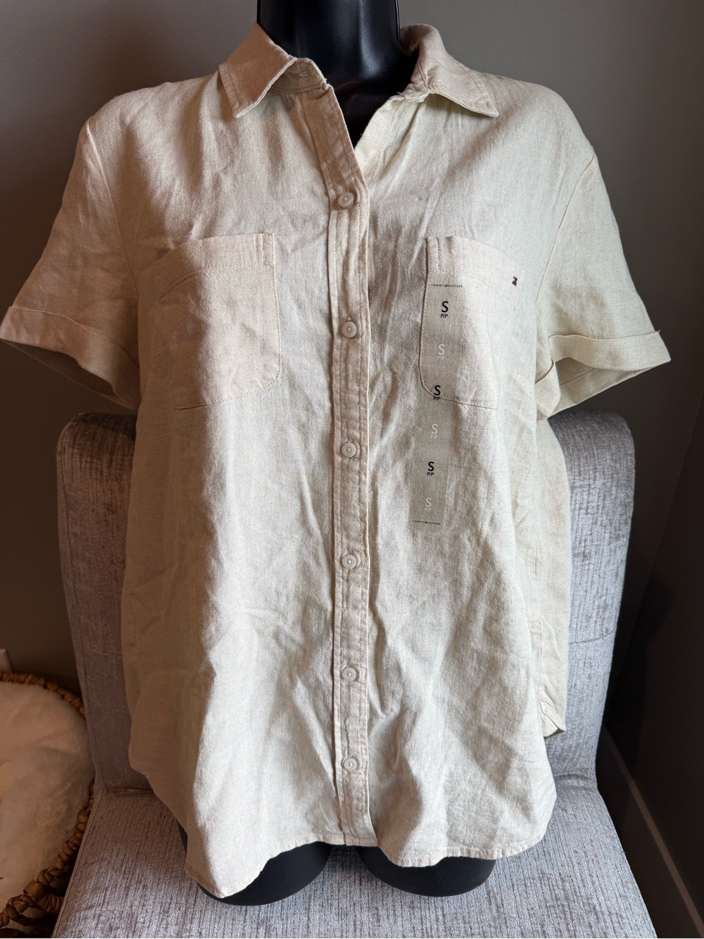 Tommy Hilfiger NWT outpost linen small shirt